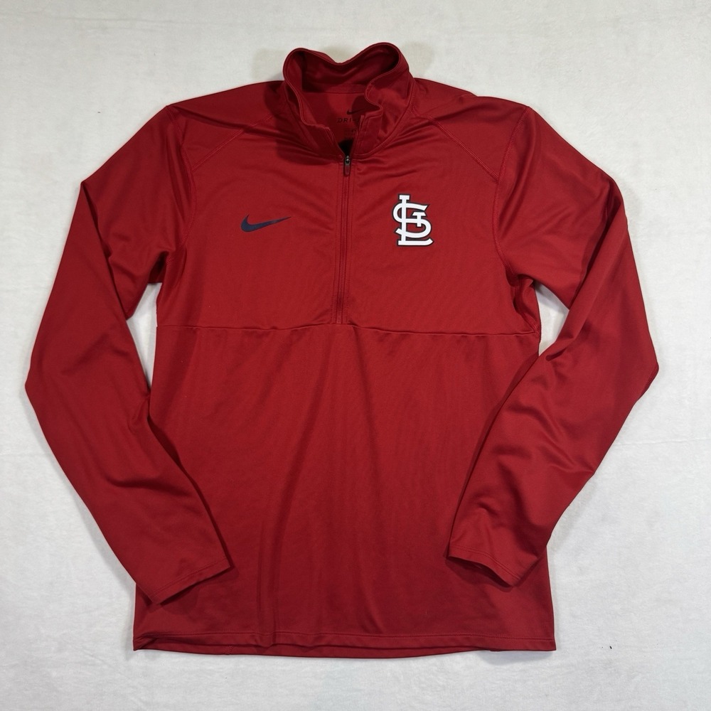 Nike Dri-FIT St. Louis Cardinals Red Zip Pullover Men's M Long Sleeve Sportswear